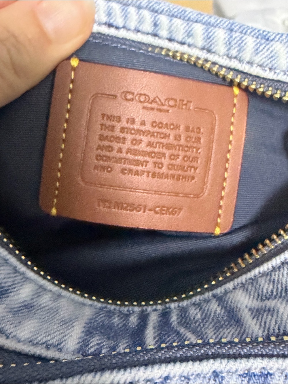 Coach Loved Denim Carey Crossbody Bag with Pink Tag - Picture 2 of 3